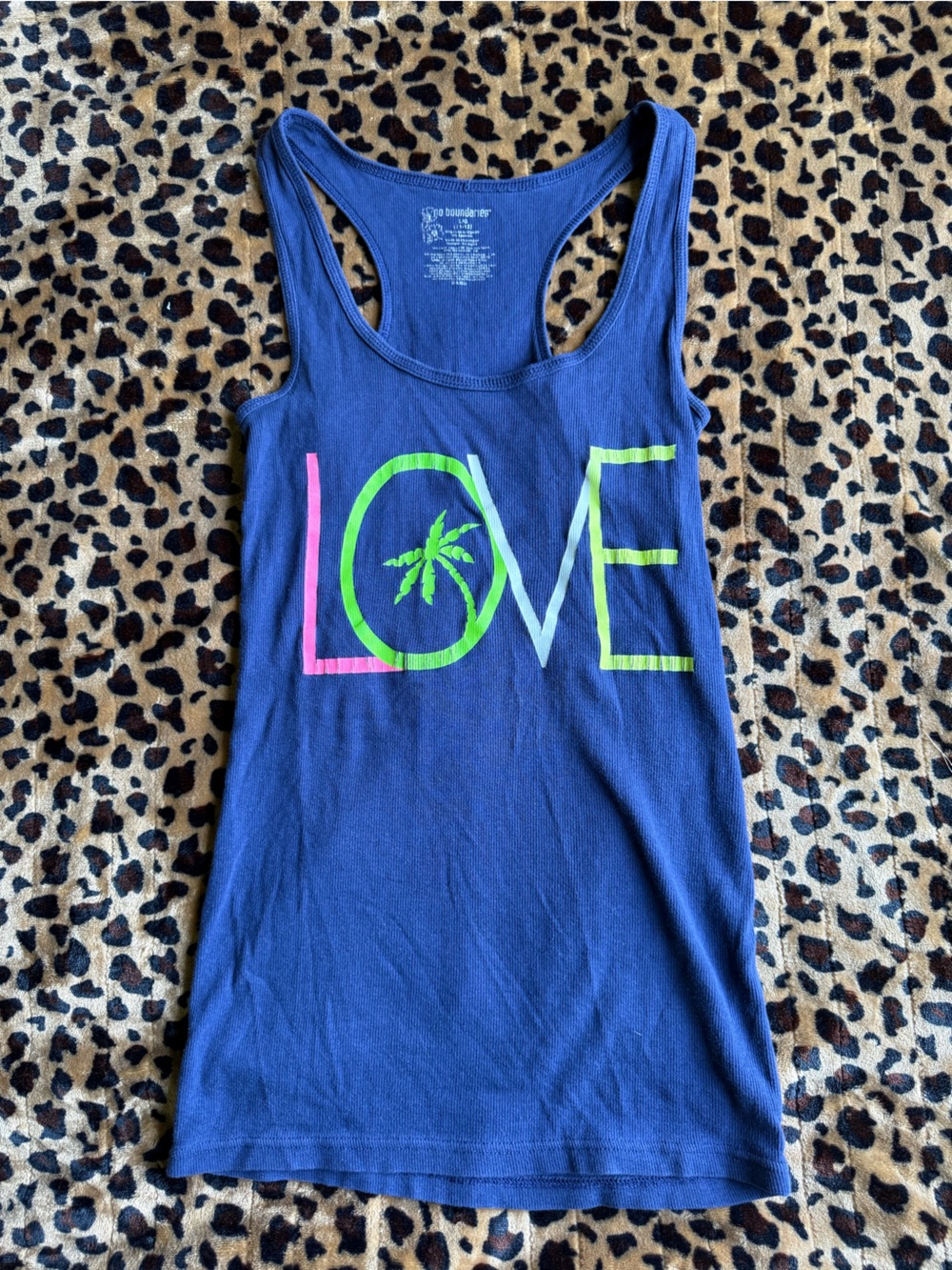 LOVE Neon Palm Navy Women’s Tank Top